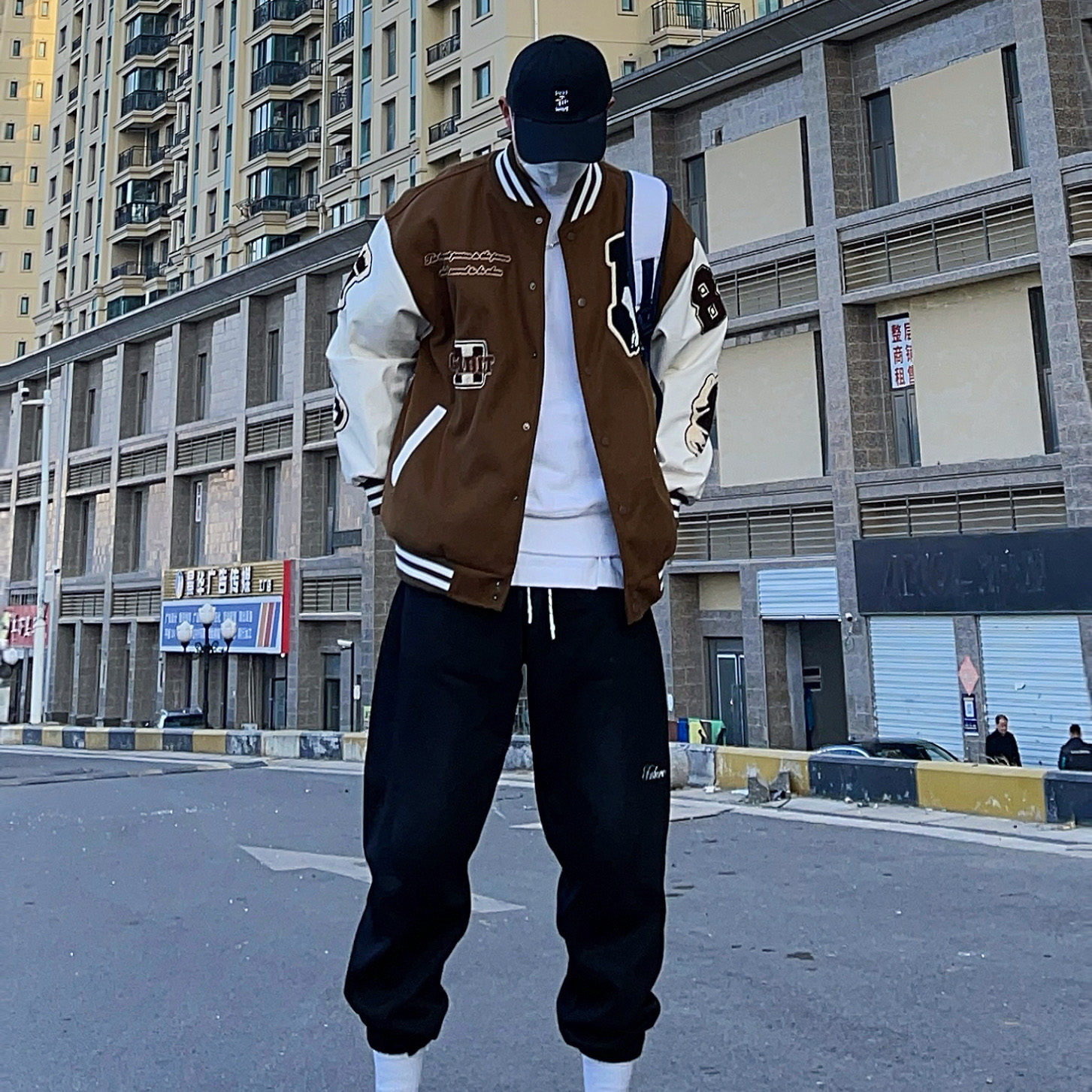 UNCLEBLUE翻领春秋款式PU皮外套