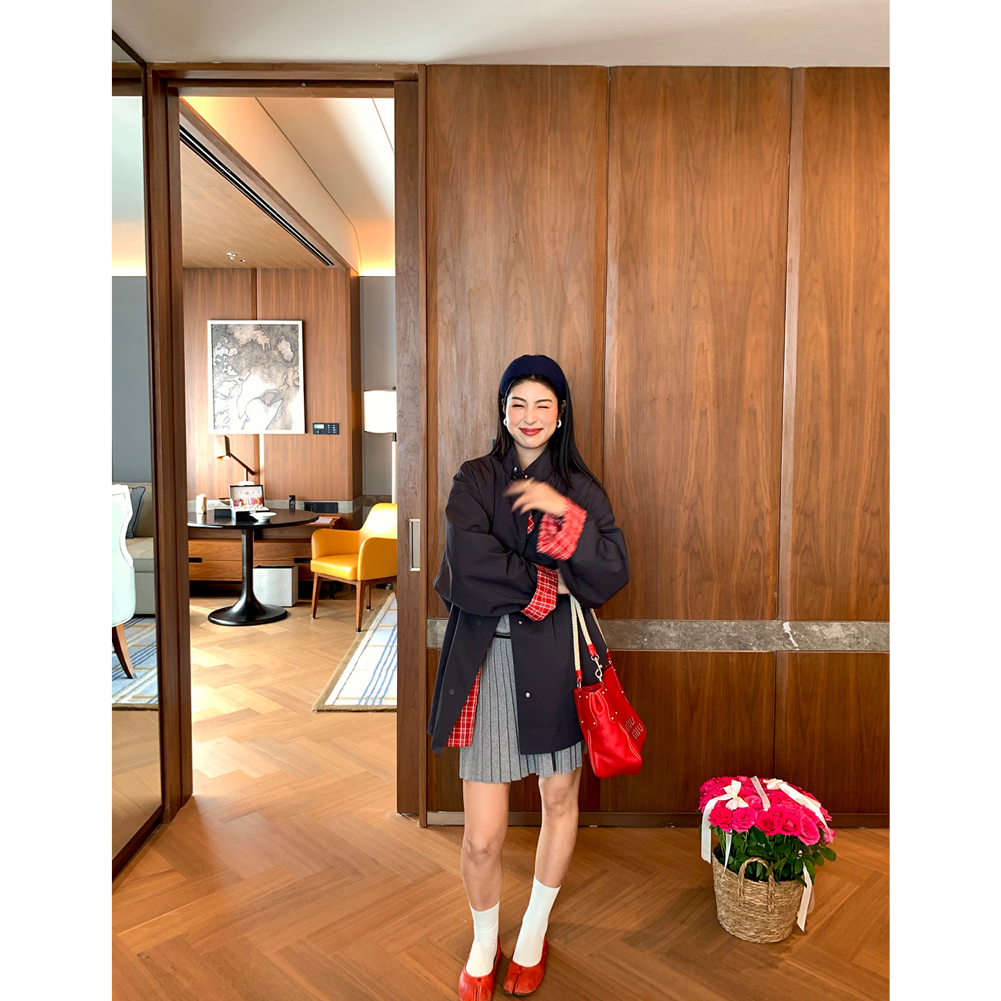 今屿花花 风衣女款2025新款早秋设计感小众灰色外套宽松小个子女