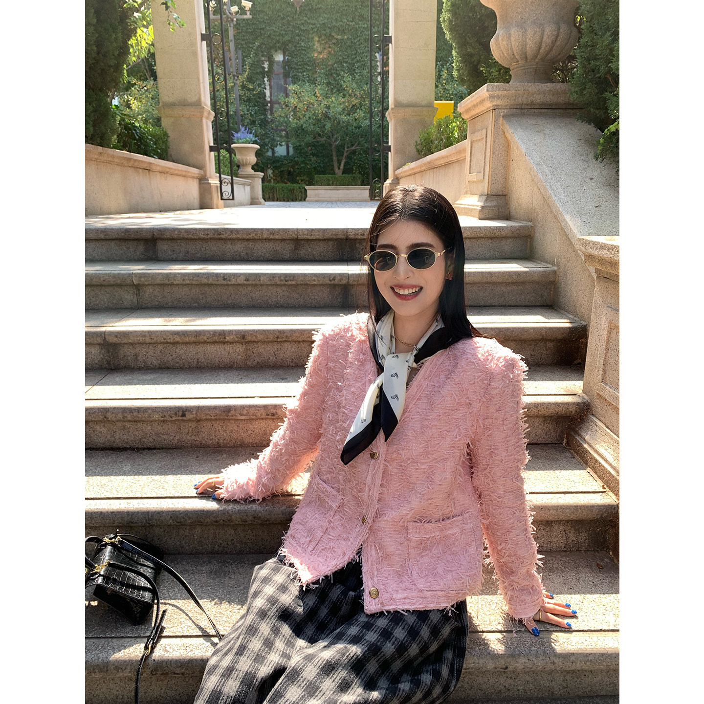 今屿花花 短款毛呢外套2025年新款设计感小众小香风呢子外套粉色,女装/女士精品,毛呢外套,淘宝优惠券,粉丝福利购,淘宝优惠卷