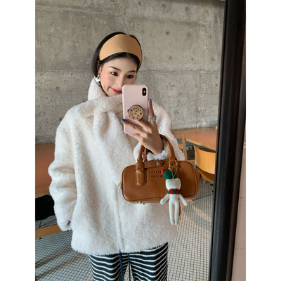 今屿花花小个子皮毛一体外套女