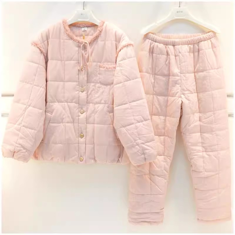 佰伦熊女士睡衣冬季新品休闲轻巧保暖防风羽绒棉夹棉可外穿家居服