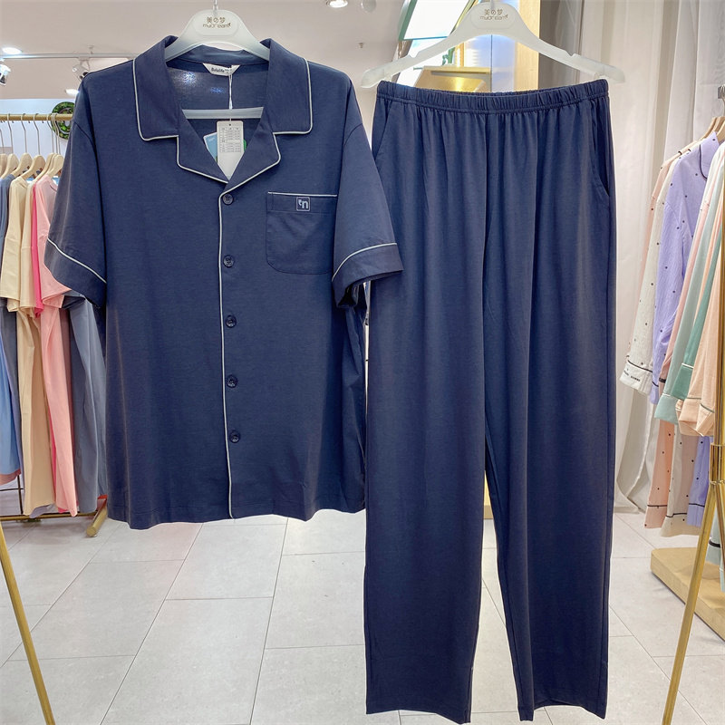 佰伦世家男士针织棉莫代尔家居服图片