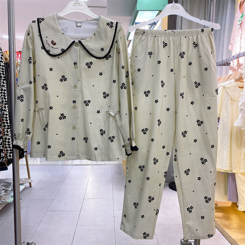 佰伦世家女针织棉娃娃领家居服图片
