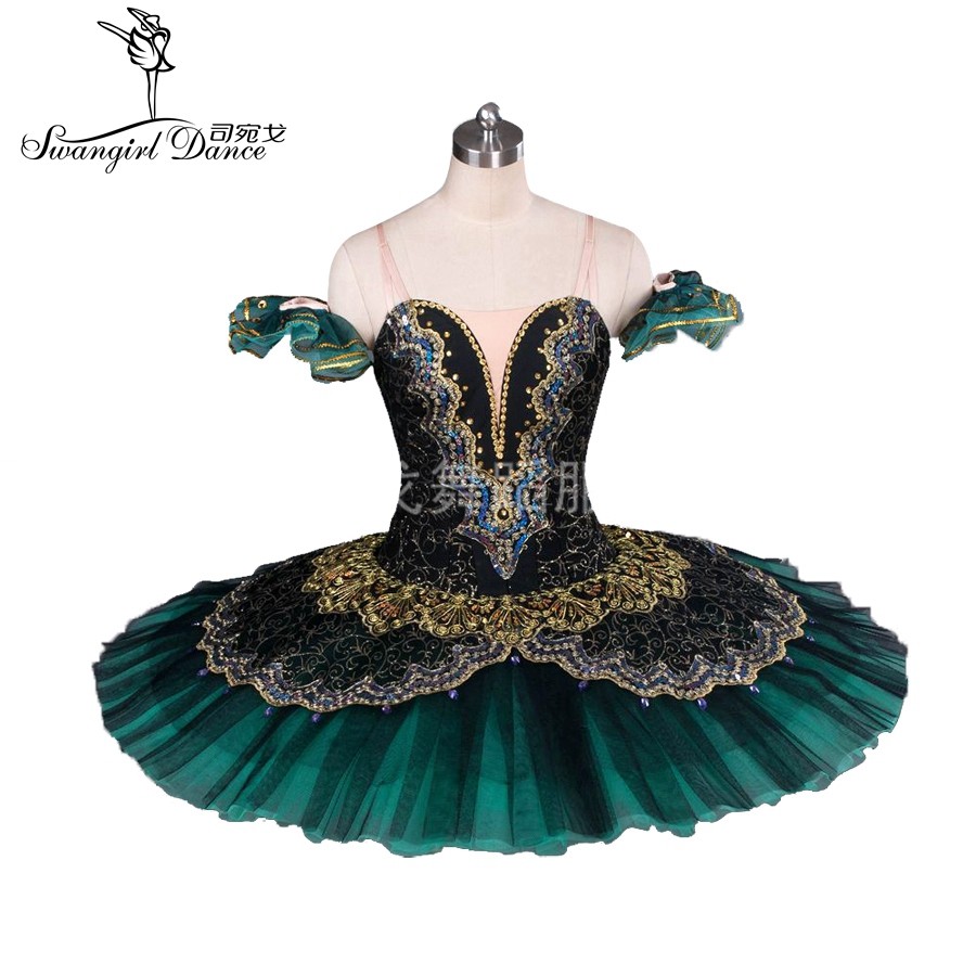 专业黑绿艾丝美拉达芭蕾定制纱裙经典芭蕾舞纱裙
