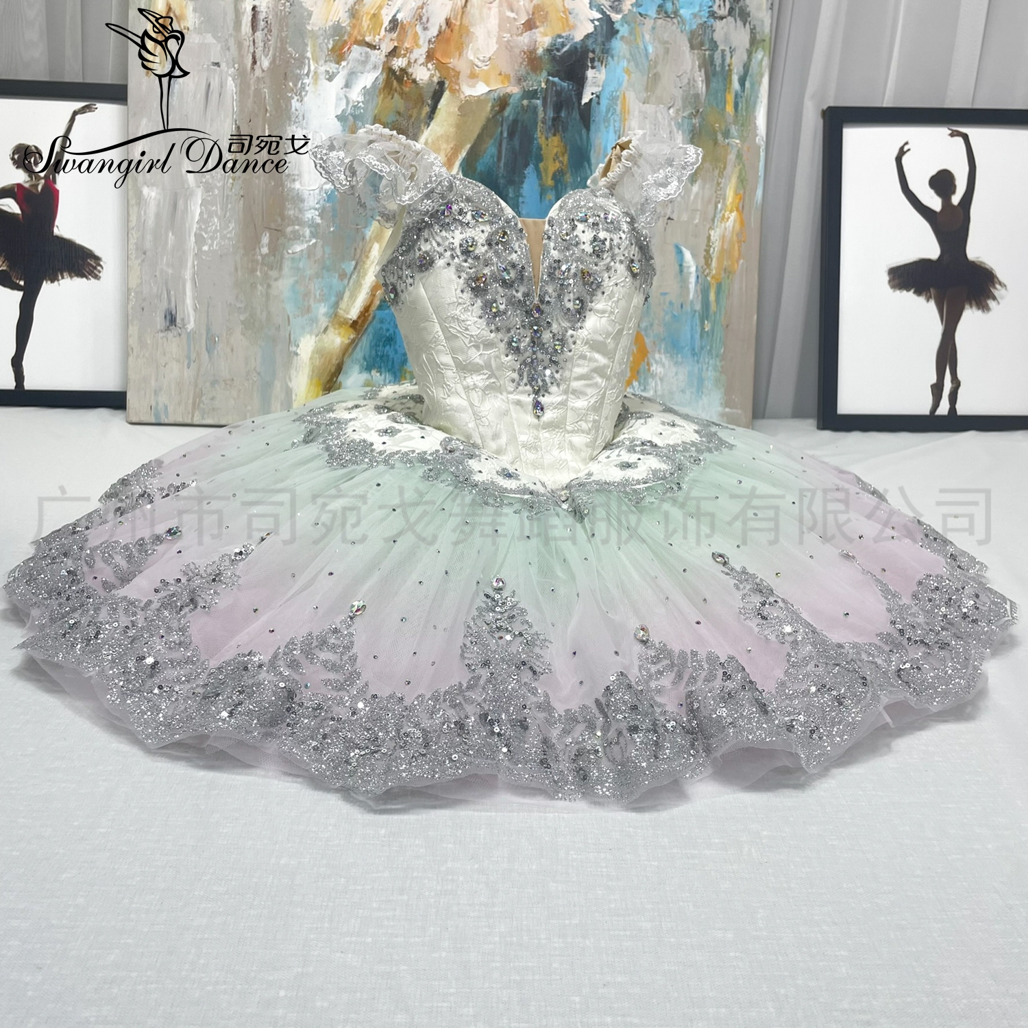 新款银仙子糖果仙子仙女娃娃芭蕾TUTU比赛演出服定制女童进口纱
