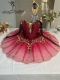 深红色渐变色芭蕾TUTU裙高档定制艾斯米拉达变奏演出服纱裙
