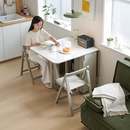 折叠桌子小户型家用全实木岩板多功能可伸缩隐形餐桌轻奢现代简约