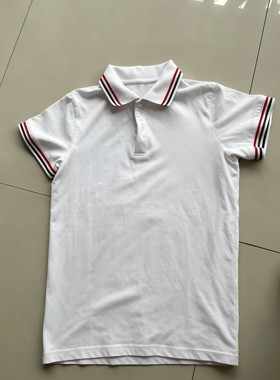 浦东新区第二中心小学同款夏季短袖白色lopo衫上衣