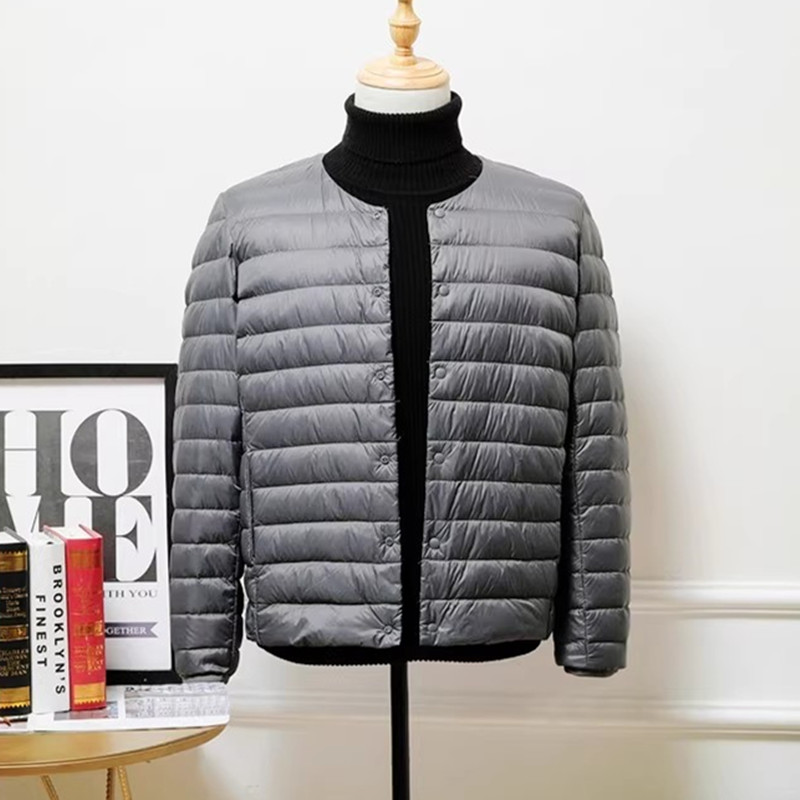 加大码圆领轻薄羽绒服