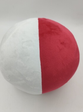 定制红白毛绒球22cm一半白一半红大红球绿色紫色橘色玫红玩具球10