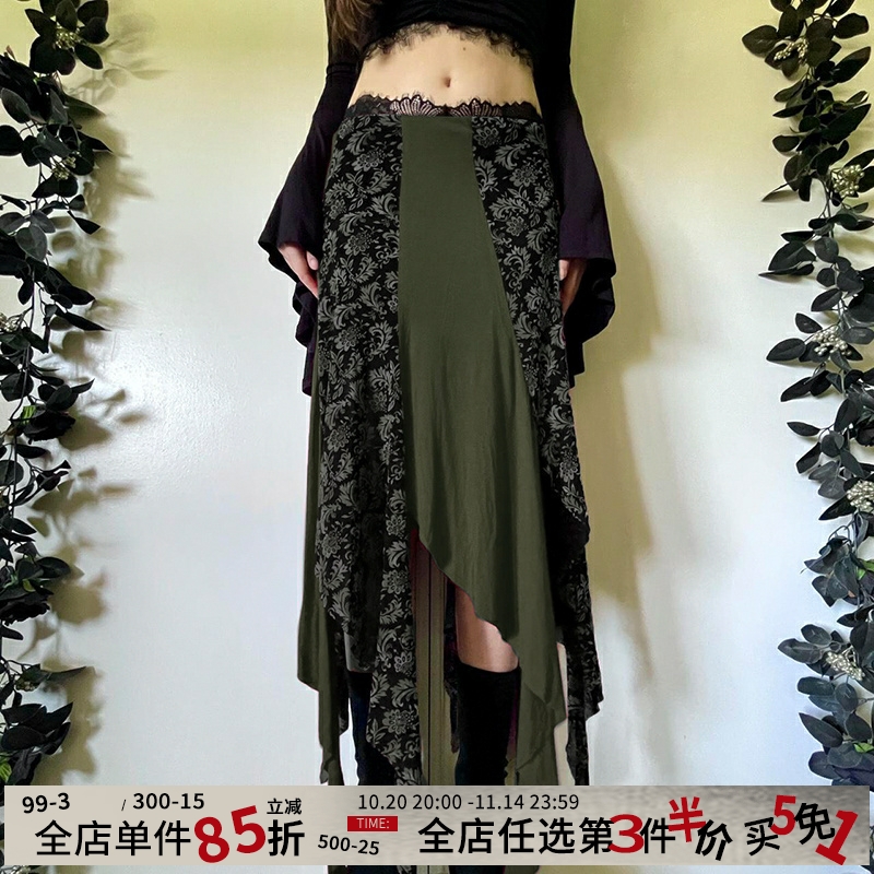 欧美vintage乡村古着感半身裙
