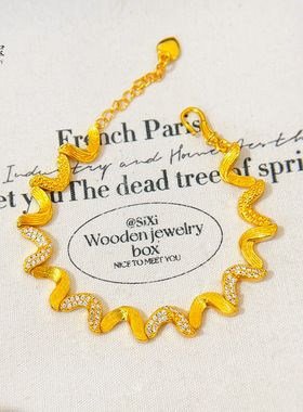 古法沙金999点钻拉丝水波