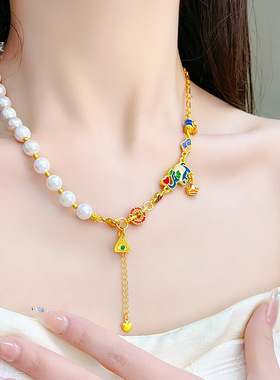 沙金999烧蓝珐琅爱心大象