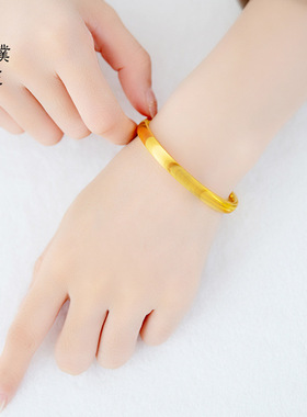 金店同款古法沙猫眼手镯素