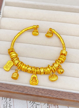 金店同款沙古法錾刻吉言胖