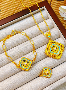 沙金999花丝珐琅宋韵四合