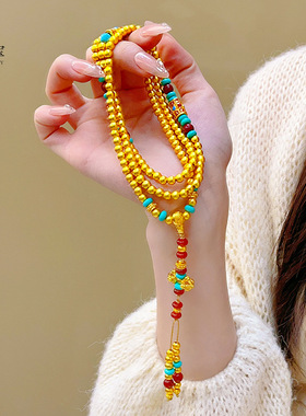 古法沙金999磨砂108颗多