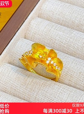 金店同款沙复古拉丝点钻方