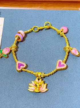 沙金999烧蓝珐琅彩九尾狐