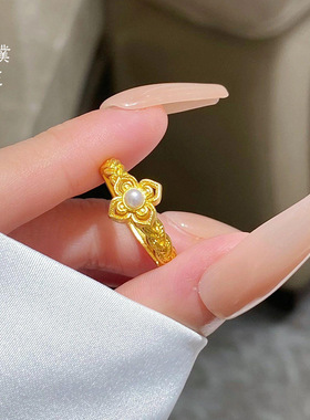 金店同款沙如意花丝珍珠开