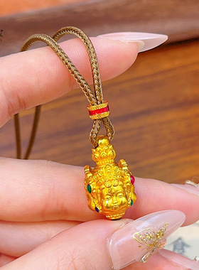 新中式沙金古法錾刻三面佛