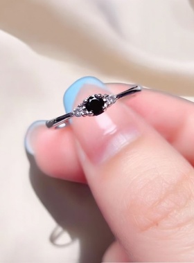 黑曜石宝戒指天然尖晶女开