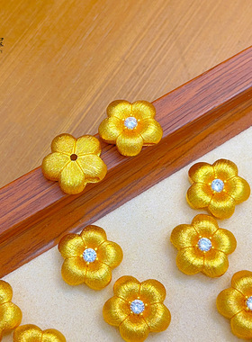 金店同款沙哑光拉丝小花通