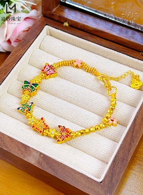 沙金999烧蓝珐琅彩色五只