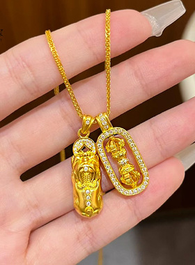 韦雪同款项链女沙金999点