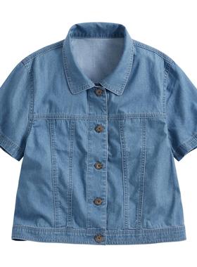 lativ 诚衣 牛仔短袖衬衫式外套-女