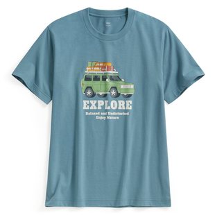 男 旅行探索印花T恤 lativ 诚衣