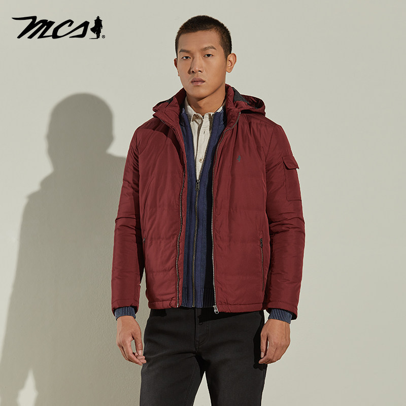 羽绒服MCS休闲修身白鸭绒