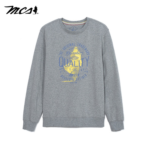 针织卫衣MCS休闲圆领男卫衣