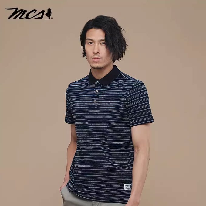 MCS万宝路男装专柜同款纯棉夏季透气商务休闲搭中年短袖T恤Polo衫