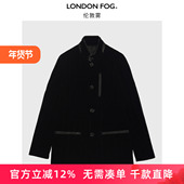 FOG 伦敦雾男装 黑色立领棉服休闲保暖外套冬款 LONDON 棉袄父亲装