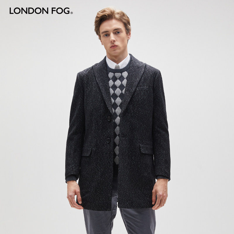 LONDON FOG/伦敦雾男士毛呢大衣秋冬款商务休闲外套男中年西装领
