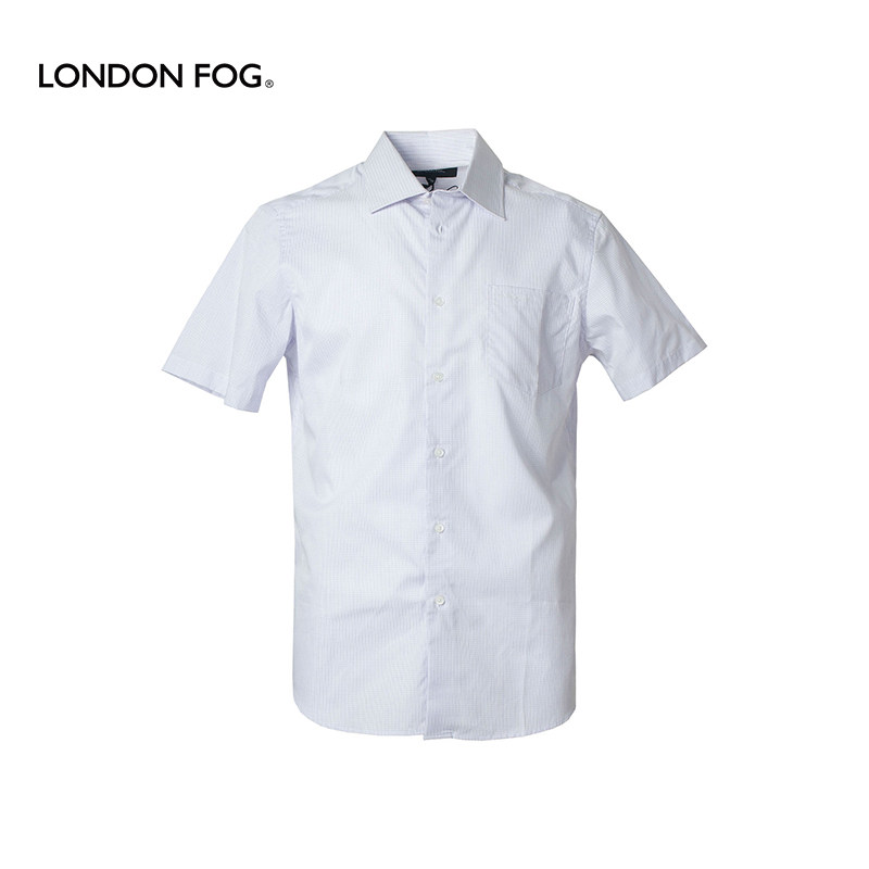 LONDONFOG翻领短袖商务衬衫男