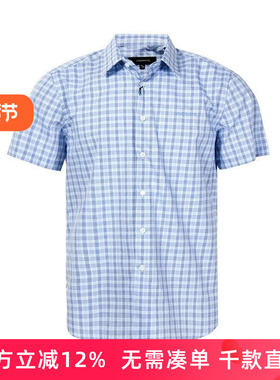 LONDON FOG/伦敦雾专柜品质男装棉质格子衬衣夏短袖衬衫LS13WH121