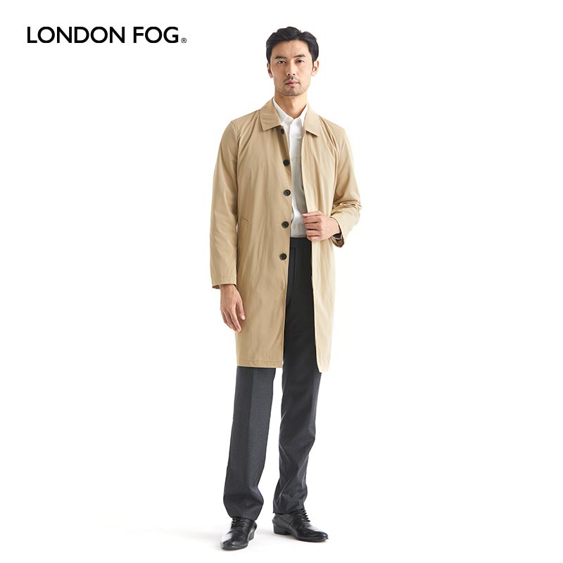 LONDONFOG中长款简约宽松风衣男