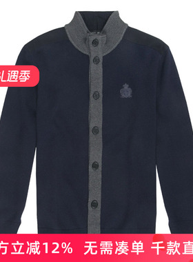 圣大保罗专柜品质秋冬男士立领开衫羊绒混纺衫毛衣大码PW12KS709