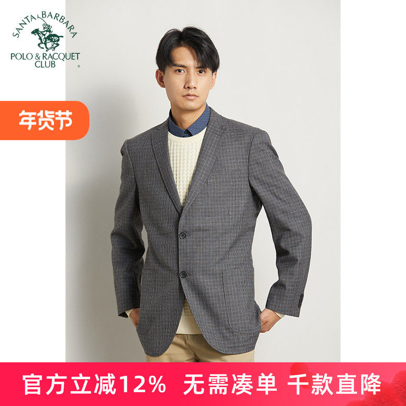 圣大保罗男装秋冬季羊毛外套大码商务休闲西服中年男士西装爸爸装