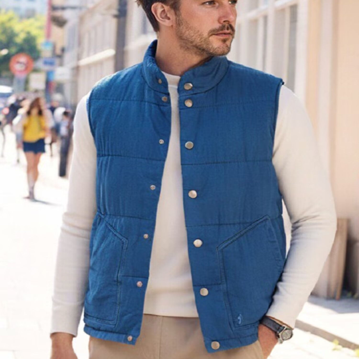 MCS万宝路春秋男装休闲立领马甲