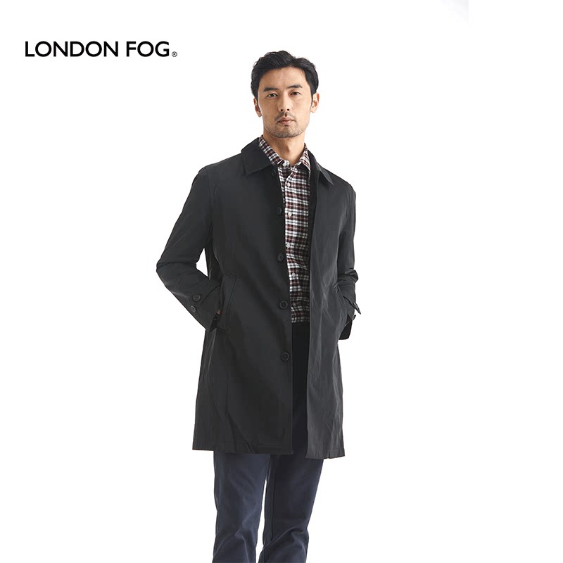 LONDON FOG/伦敦雾男装中长款英伦风商务休闲秋冬风衣男外套翻领