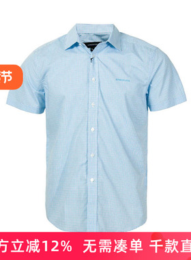LONDON FOG/伦敦雾品质男夏装商务休闲棉制短袖衬衫格子LS13WH129
