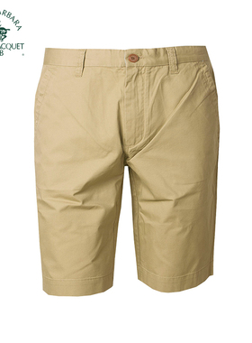 圣大保罗男装夏季净色休闲短裤男纯棉中腰直筒简约男裤PS16WP304