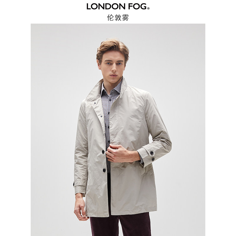 LONDON FOG/伦敦雾男士中长款风衣春秋薄款商务休闲外套百搭派克