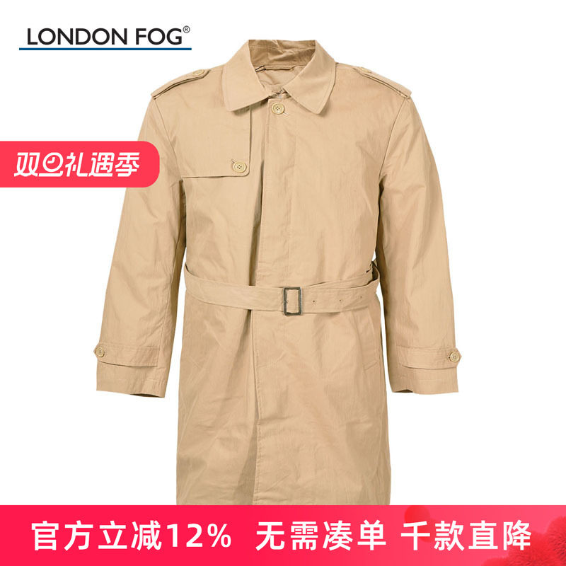 LONDON FOG/伦敦雾秋冬款大码男士中长款风衣派克外套 LW11WF202