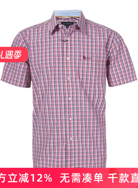圣大保罗专柜同款夏季棉质商务男休闲短袖衬衫中年衬衣PS13WH126