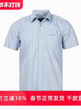 LONDON FOG/伦敦雾男装夏款商务衬衣棉质格子短袖衬衫LS13WH114