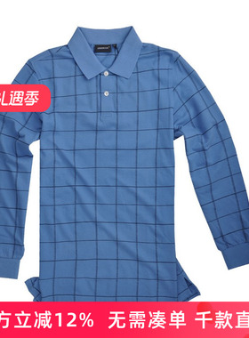 LONDON FOG伦敦雾男装春款大码专柜品质格子男士长袖t恤LS11KT106